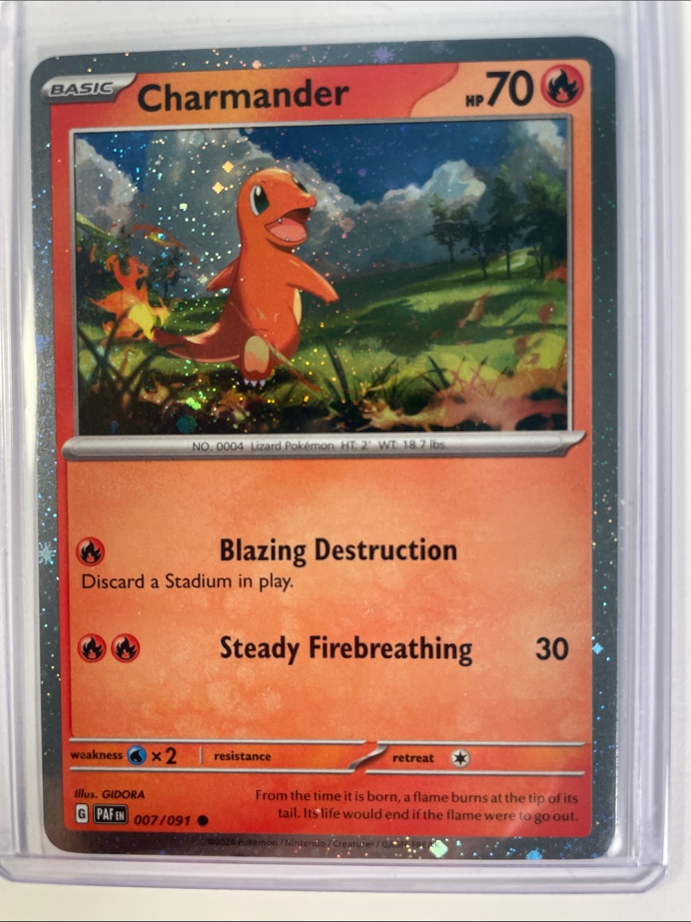 Pokemon Orange Charmander Holo Card